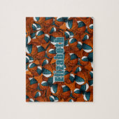 ティール(緑がかった色)の白人バスケットボール女子男子チームカラー ジグソーパズル (縦)