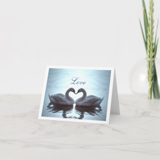 ティール(緑がかった色)の白鳥のハートの雲紋 シーズンカード (正面)