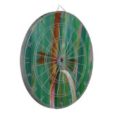 ティール(緑がかった色)の目のトンボにカタチが入る ダーツボード (正面左)