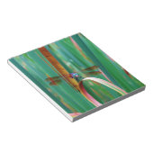 ティール(緑がかった色)の目のトンボにカタチが入る ノートパッド (アングル)