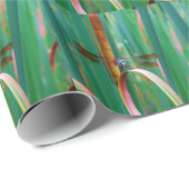 ティール(緑がかった色)の目のトンボにカタチが入る ラッピングペーパー (ロールコーナー)