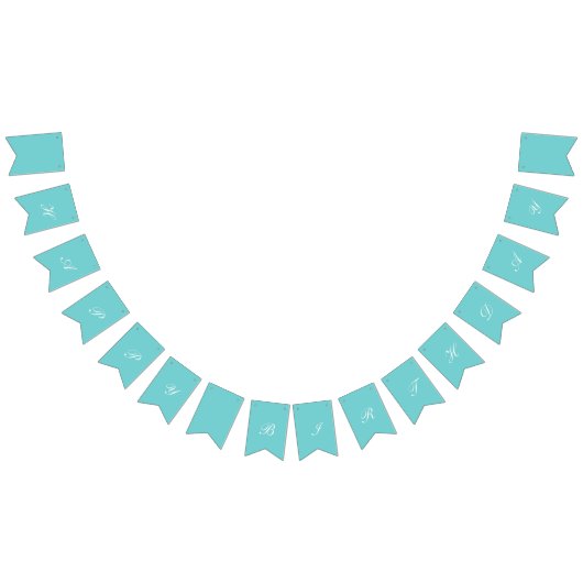 ティール(緑がかった色)の空のハッピーバースデーのパーティーの旗 バンティングフラッグ (全)
