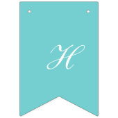 ティール(緑がかった色)の空のハッピーバースデーのパーティーの旗 バンティングフラッグ (第2の旗)