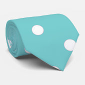 ティール(緑がかった色)の空の水玉模様の首のタイ ネクタイ (ロール)