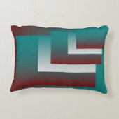 ティール(緑がかった色)の窓は白 アクセントクッション (裏面)