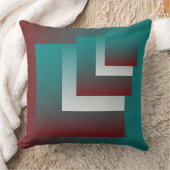 ティール(緑がかった色)の窓は白 クッション (ブランケット)