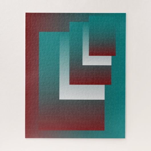 ティール(緑がかった色)の窓は白 ジグソーパズル (縦)