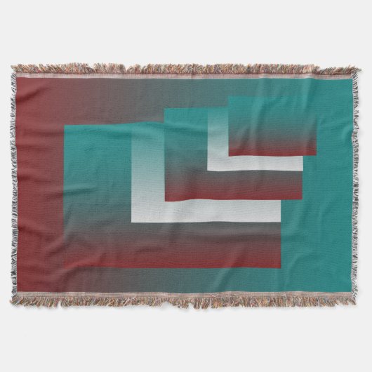 ティール(緑がかった色)の窓は白 スローブランケット (正面)