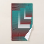 ティール(緑がかった色)の窓は白 バスタオルセット (ハンドタオル)