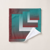 ティール(緑がかった色)の窓は白 バスタオルセット (ウォッシュタオル)