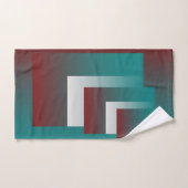 ティール(緑がかった色)の窓は白 バスタオルセット (ハンドタオル)