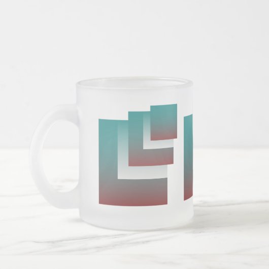 ティール(緑がかった色)の窓は白 フロストグラスマグカップ (左)