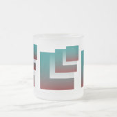 ティール(緑がかった色)の窓は白 フロストグラスマグカップ (中央)