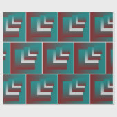 ティール（緑がかった色）の窓は白 ラッピングペーパー (フラット)