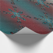 ティール（緑がかった色）の紫系統木 ラッピングペーパー (角)