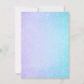 ティール(緑がかった色)の紫色のグリッターの菓子16の誕生日のモノグラム 招待状 (裏面)