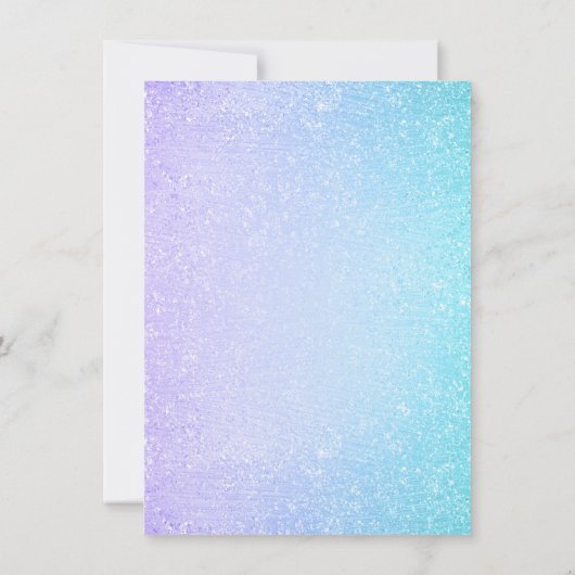 ティール（緑がかった色）の紫色のグリッターの菓子16の誕生日のモノグラム 招待状 (裏面)