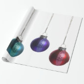 ティール（緑がかった色）の紫色の赤い緑金ゴールドのクリスマスオーナメント ラッピングペーパー (アンロールド)