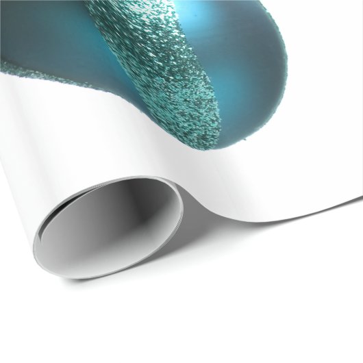 ティール（緑がかった色）の紫色の赤い緑金ゴールドのクリスマスオーナメント ラッピングペーパー (ロールコーナー)