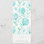 ティール（緑がかった色）の結婚メニュー メニュー (裏面)