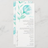 ティール（緑がかった色）の結婚メニュー メニュー (正面/裏面)