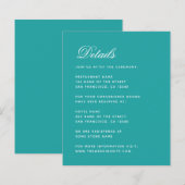 ティール(緑がかった色)の結婚詳細予算エンクローシンプルジャ・カード (正面/裏面)