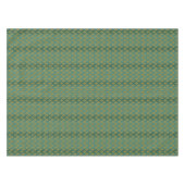 ティール(緑がかった色)の緑のダマスク織の金ゴールド テーブルクロス (正面(横))