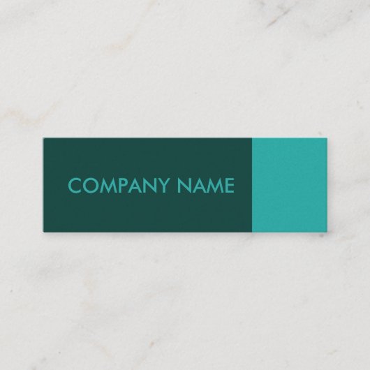 ティール(緑がかった色)の緑のモダン スキニー名刺 (正面)