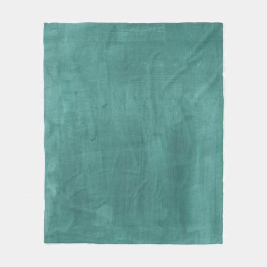 ティール（緑がかった色）の緑のレトロの水彩画の質 フリースブランケット (正面)