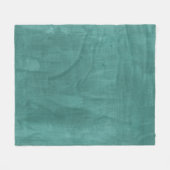 ティール（緑がかった色）の緑のレトロの水彩画の質 フリースブランケット (正面(横))