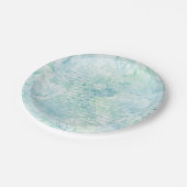 ティール(緑がかった色)の緑の水彩画の紙皿 ペーパープレート (アングル)