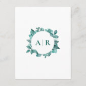 ティール(緑がかった色)の緑結婚の詳細の情報 エンクロージャーカード (裏面)