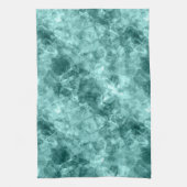ティール（緑がかった色）の縮れたテクスチャ キッチンタオル (縦)