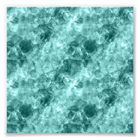ティール（緑がかった色）の縮れたテクスチャ フォトプリント            (正面)