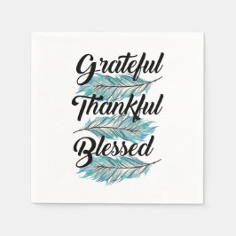 ティール（緑がかった色）の羽は感謝のパイロー賛美ウ スタンダードカクテルナプキン