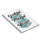 ティール（緑がかった色）の羽は感謝のパイロー賛美ウ ノートブック (右側)