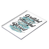 ティール（緑がかった色）の羽は感謝のパイロー賛美ウ ノートブック (左側)