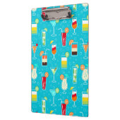 ティール（緑がかった色）の背景のカクテルパターン クリップボード (左)