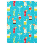 ティール（緑がかった色）の背景のカクテルパターン クリップボード (裏面)