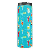 ティール(緑がかった色)の背景のカクテルパターン タンブラー (裏面)