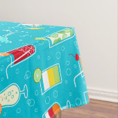 ティール（緑がかった色）の背景のカクテルパターン テーブルクロス (インサイチュ)