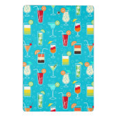 ティール（緑がかった色）の背景のカクテルパターン ミニクリップボード (裏面)