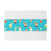 ティール（緑がかった色）の背景のカクテルパターン 招待状ベリーバンド (裏面例)