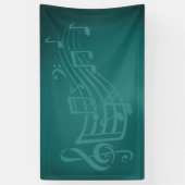 ティール（緑がかった色）の背景または背景 横断幕 (縦)