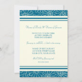 ティール（緑がかった色）の花の写真の婚約パーティの招待状 招待状 (正面)