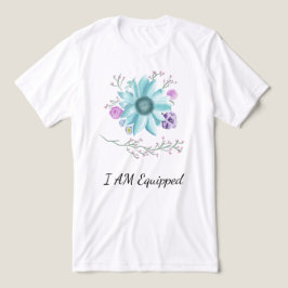 ティール(緑がかった色)の花を装備 トライブレンドTシャツ