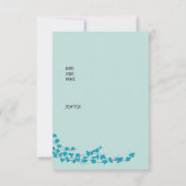 ティール(緑がかった色)の花咲きバースデーパーティーへの招待 招待状 (裏面)