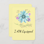 ティール（緑がかった色）の花I Am装備カード サンキューカード (正面/裏面)