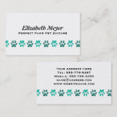 ティール（緑がかった色）の華美なティール（緑がかった色）の足のプリントパターン 名刺 (正面/裏面)