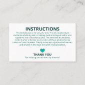 ティール（緑がかった色）の葉材の指示 名刺 (裏面)